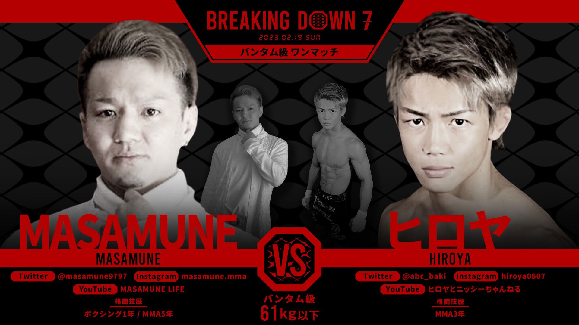 MASAMUNE vs ヒロヤ　【 Breakingdown7 】 試合結果・レポート
